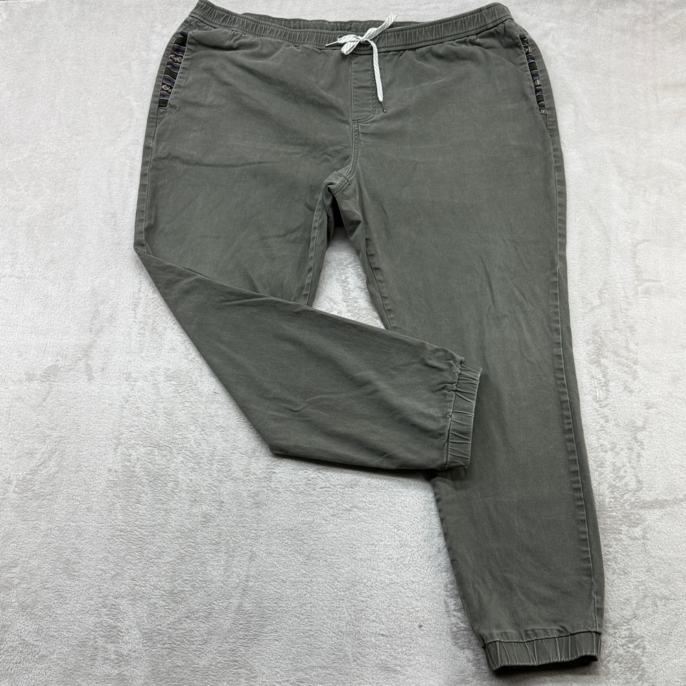 Wowie Jogger Pants Mens XXXL Tall Green Stretch Southwestern Trim Pockets
